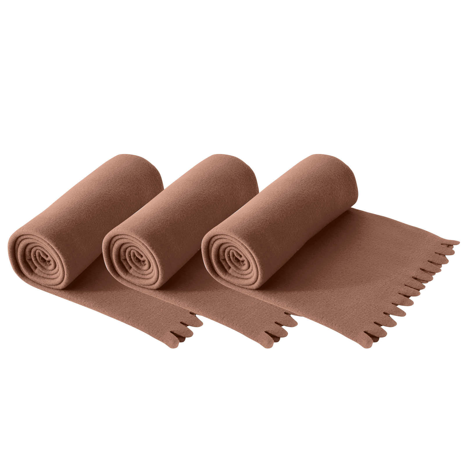 3ER Set Fleecedecken wave 120x160 braun - Braun, Textil (120/160cm) - wometo