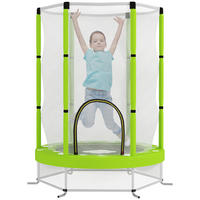KINDER TRAMPOLIN, Grün, Stahl, Kunststoff - Grün, Metall (140/140cm) - AIYAPLAY