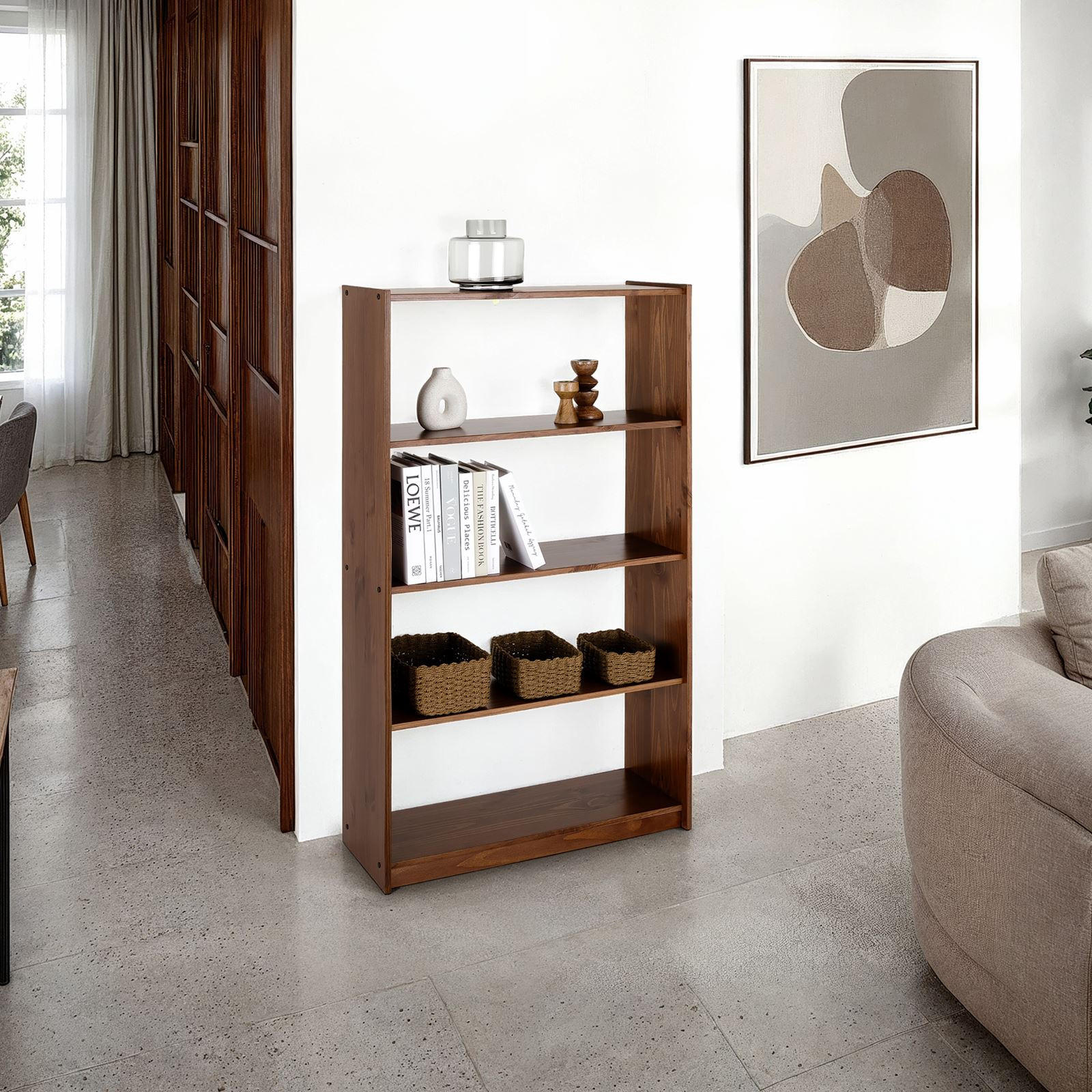 STANDREGAL STANDREGAL - Kastanienfarben, Holz (80/136/30cm) - IDIMEX