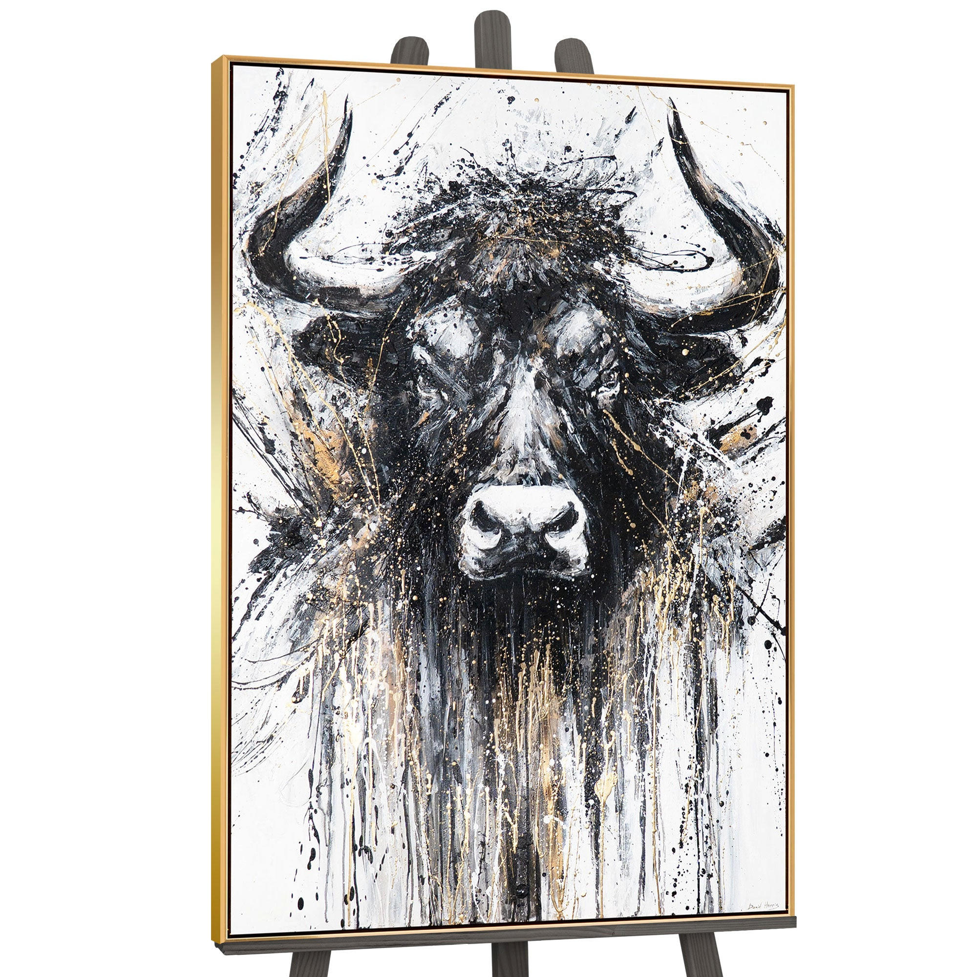YS-art gallery Gemälde Gold 120x80 cm