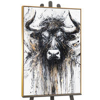 GEMÄLDE Ungezähmter Geist Schattenfugenrahmen Gold 120x80 cm - Goldfarben, Holz (120/80cm) - YS-art gallery