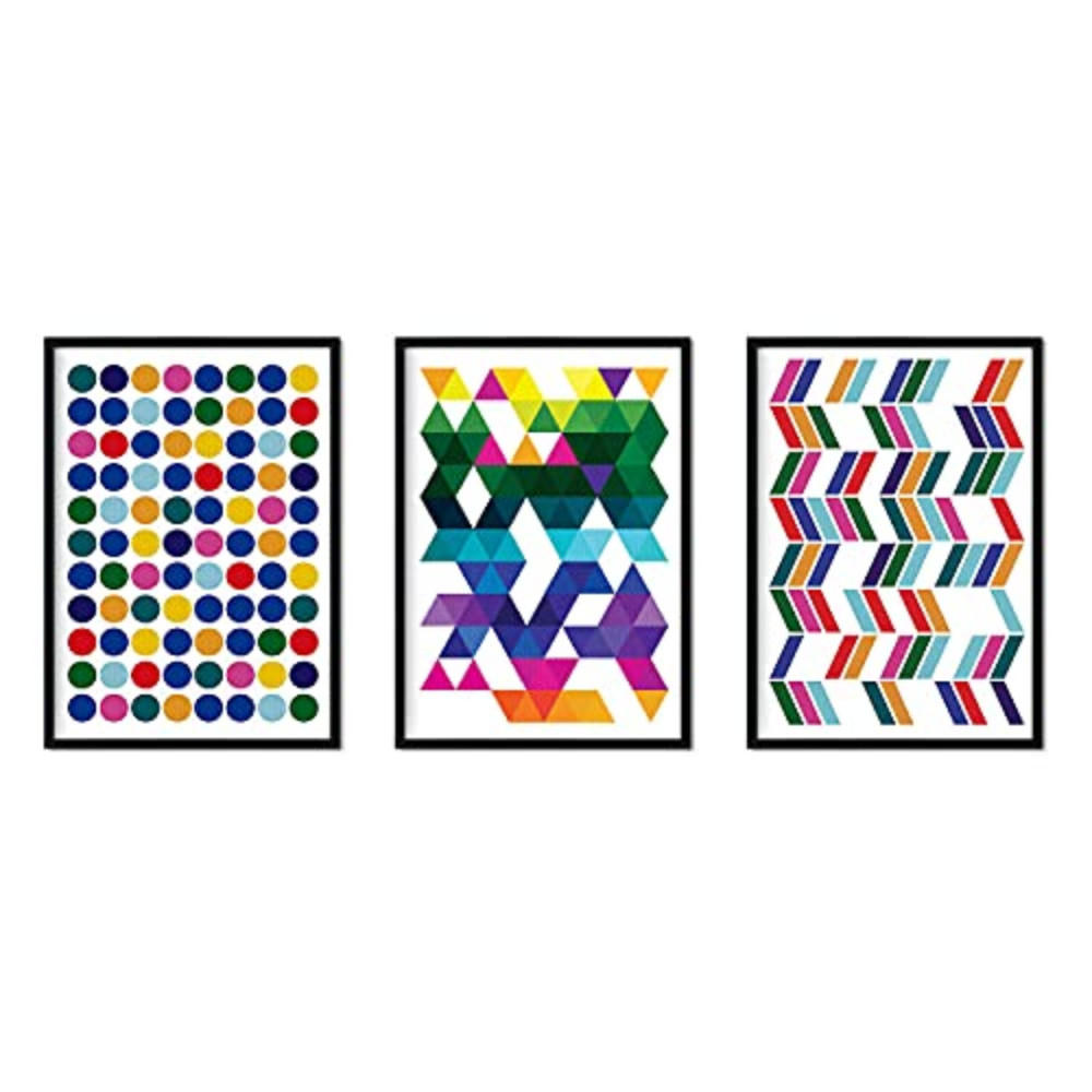 POSTER Set Mit 3 Geometrisch Farben A3 Rahmenlos - Klar, Papier (29.7/5/42cm) - Nacnic