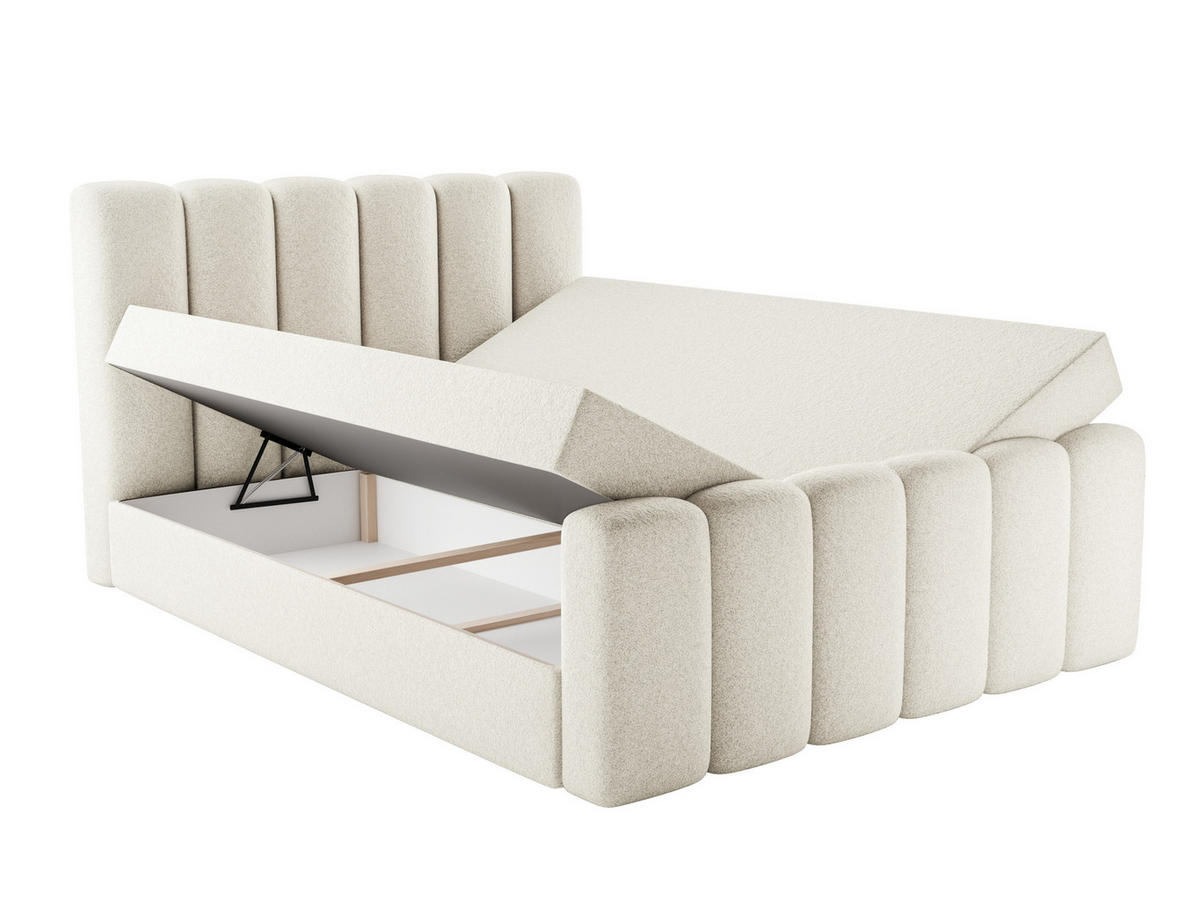 BOXBETT Nola mit Topper Creme 160x200 - Creme, Textil (160/200cm) - Luxkor24