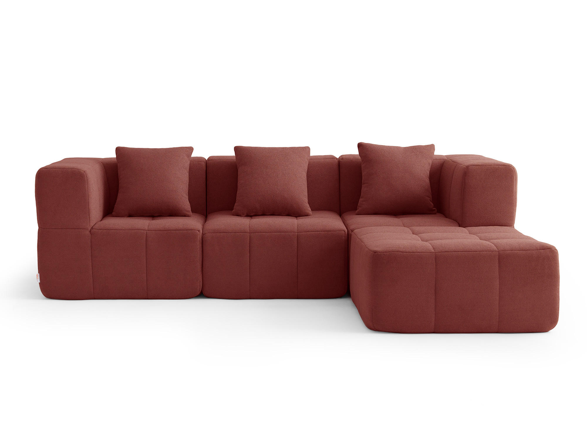 ECKSOFA Bouclé-Stoff Terrakotta-Rot - Terracotta, Textil (260/190cm) - MILYsofa