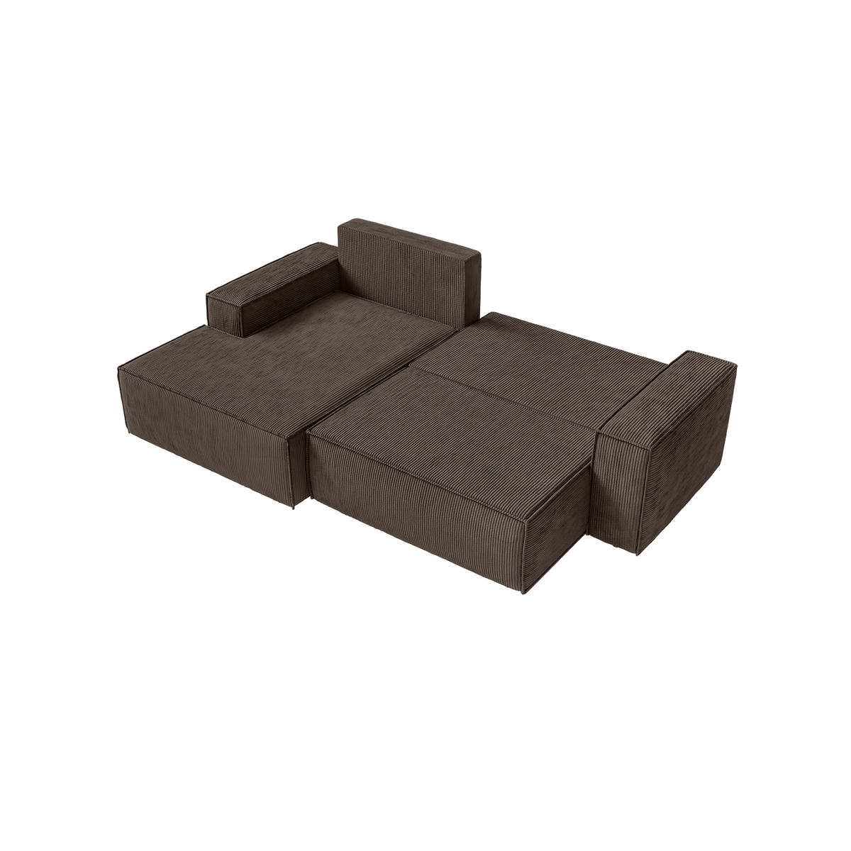 ECKSOFA Kokko mit Schlaffunktion, Braun - Braun, Textil (267/167cm) - Fedve