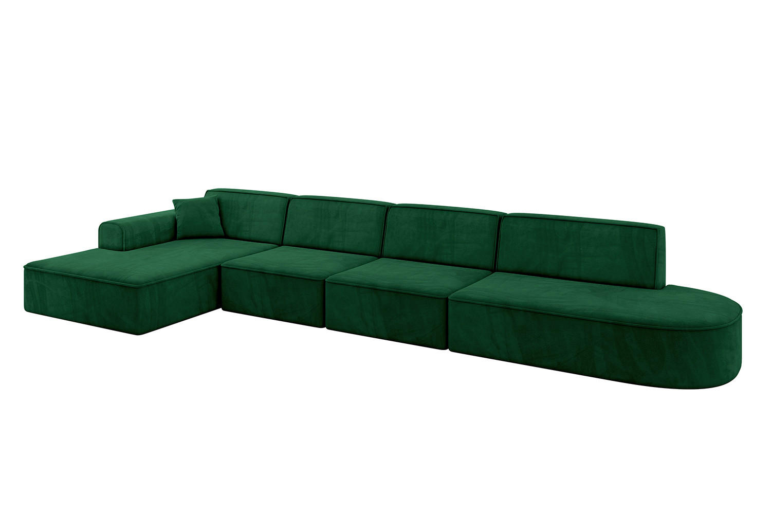 ALTDECOR ROHOVÁ SEDACÍ SOUPRAVA s otomanem vlevo IREA-L3-v3 – 413 × 171 × 79 cm, zelená