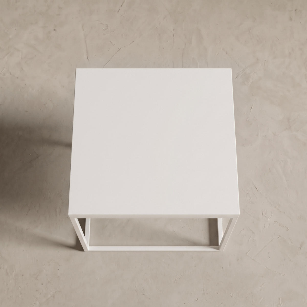 COUCHTISCH 2er-Set quadratisch Weiß - Weiß, Metall (50/50/50.5cm) - SCENA LIVING