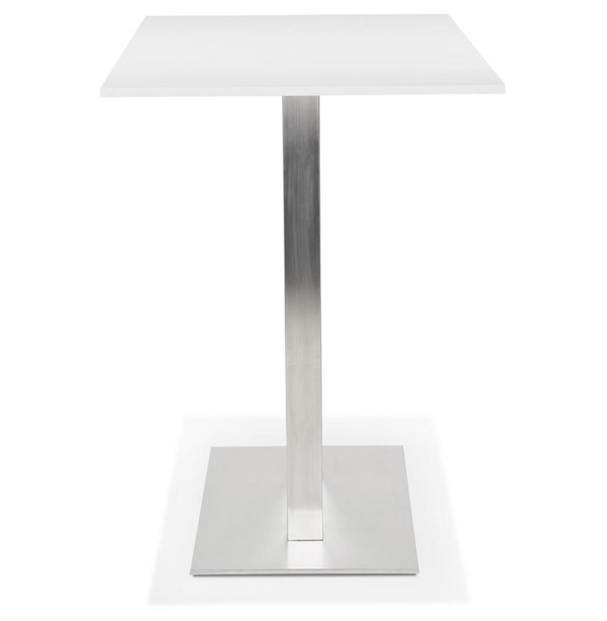 DESIGNER-STEHTISCH Holzplatte und gebürsteter Stahl KORALO BAR, Weiß 160x80x100 cm - Silberfarben/Weiß, Holzwerkstoff/Metall (160/100/80cm) - KADIMA DESIGN