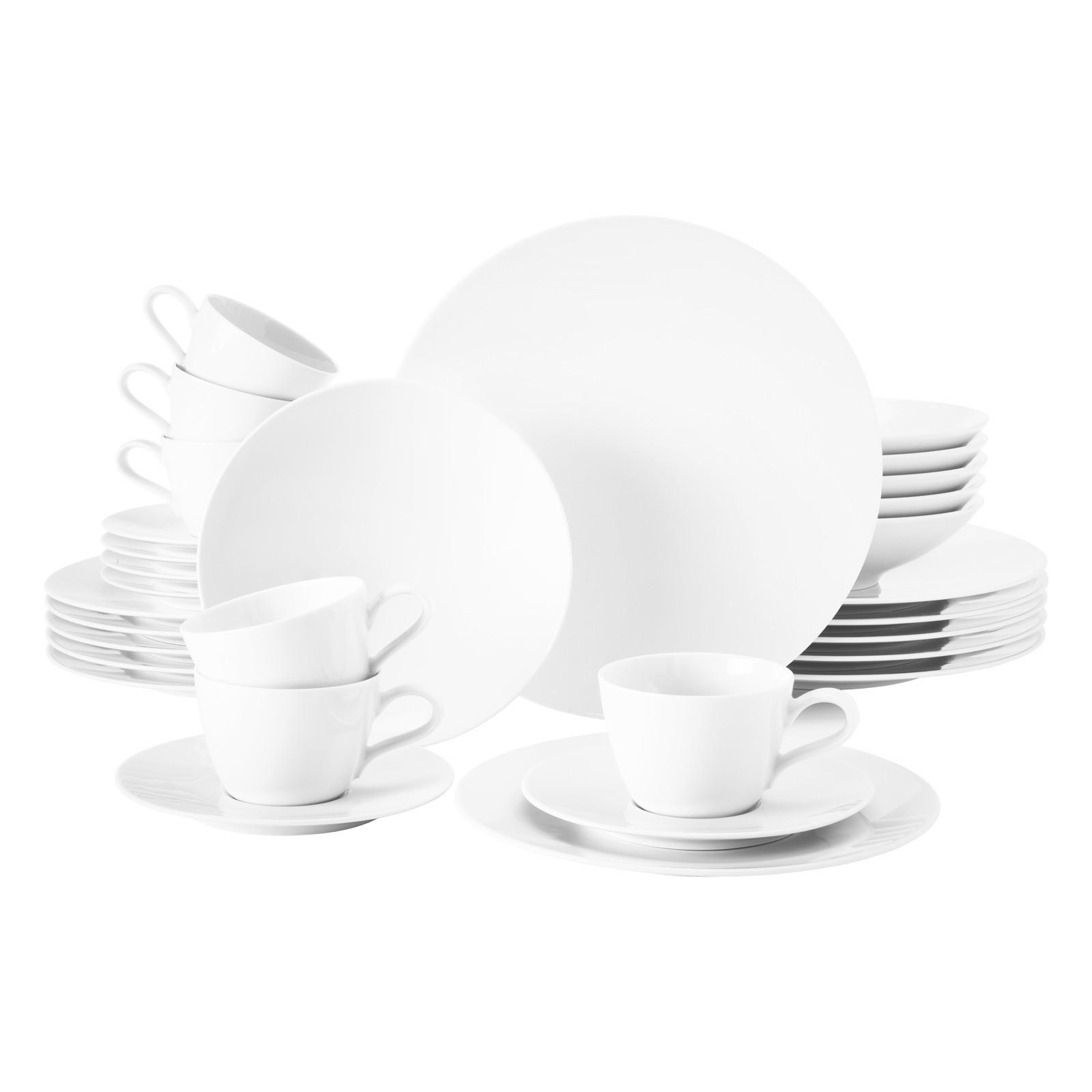 KOMBISERVICE Life Weiß weiß 30er Set - Weiß, Keramik (1/1/1cm) - Seltmann Weiden