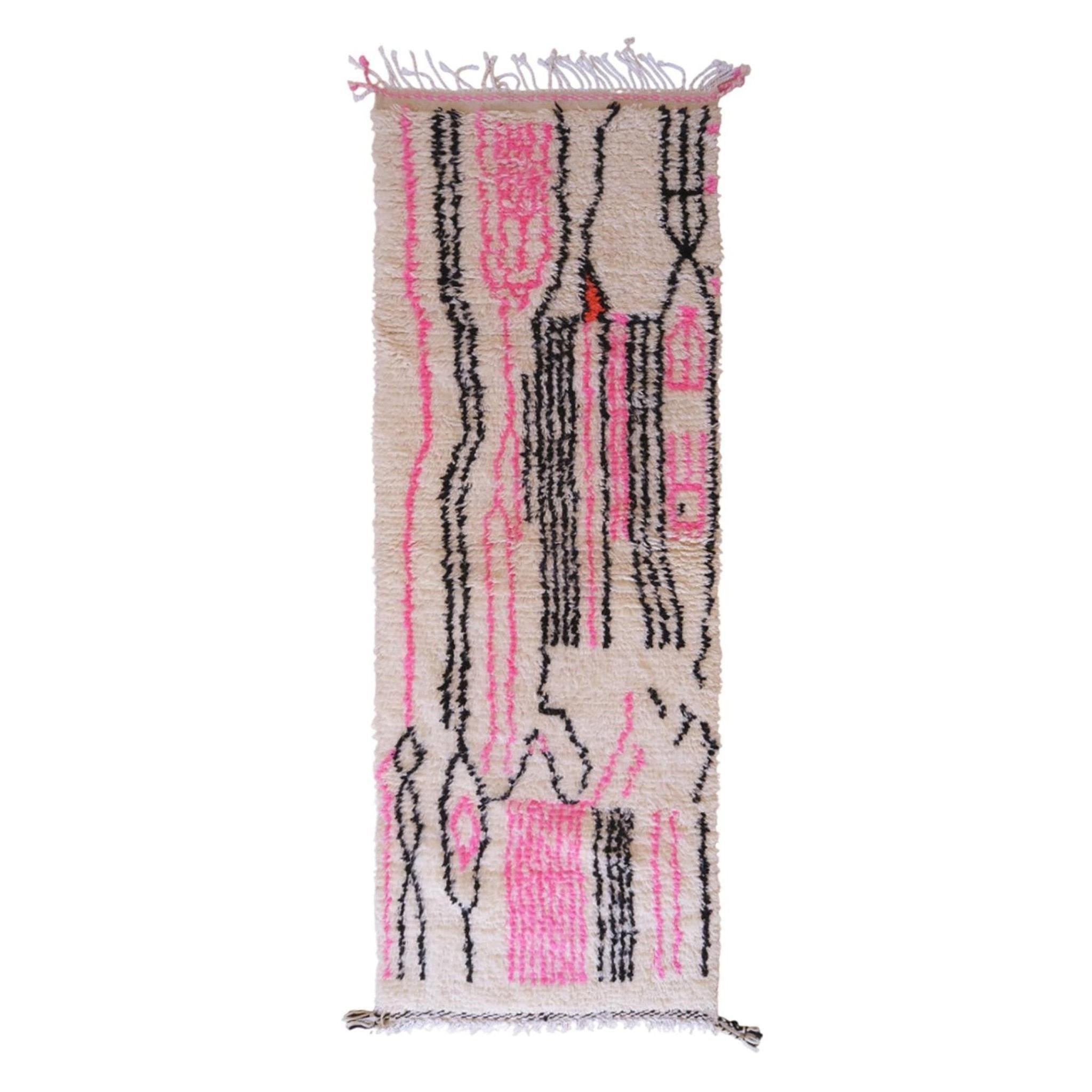 BERBERTEPPICH Teppichläufer aus Marokko aus Wolle 200x 300 cm - Pink, Naturmaterialien (200/300cm) - AFK Living
