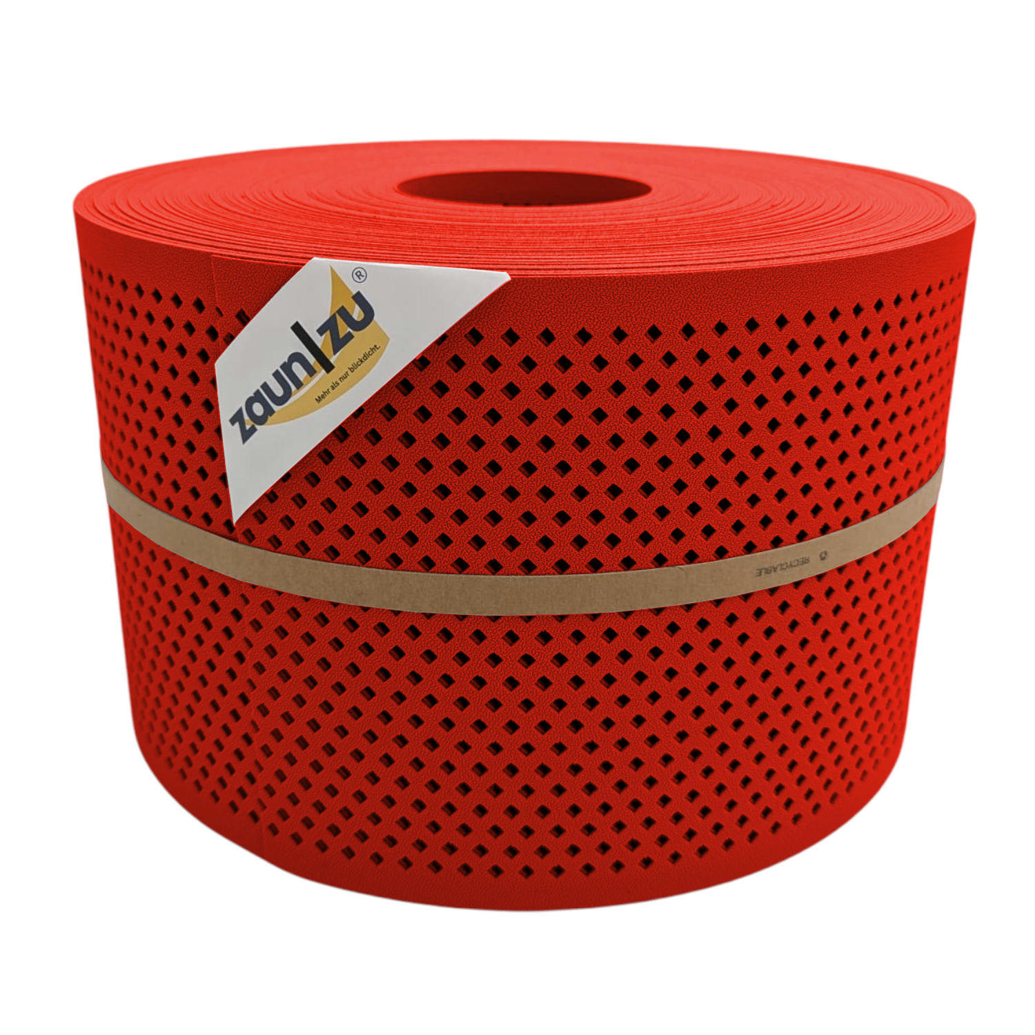SICHTSCHUTZSTREIFEN Premium Gelocht Diamant-Muster für Doppelstabmatten Rot 50m - Rot, Kunststoff (5000/19cm) - ZAUN|ZU