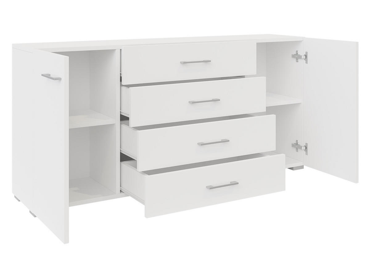 SIDEBOARD Gimren 2D4SZ - Hellgrau/Weiß, Holzwerkstoff/Kunststoff (156/74/35cm) - MIRJAN24