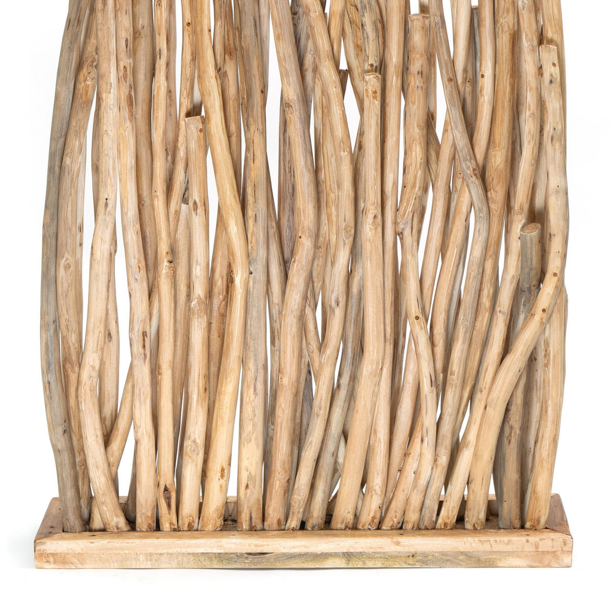 RAUMTEILER Tekea Teakholz geschliffen - Beige, Holz (80/130/20cm) - DESIGN DELIGHTS