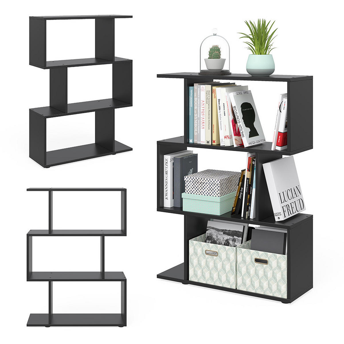 RAUMTEILER Levio Schwarz 70 x 97.4 cm - Schwarz, Holzwerkstoff (70/97.4/23.8cm) - Vicco