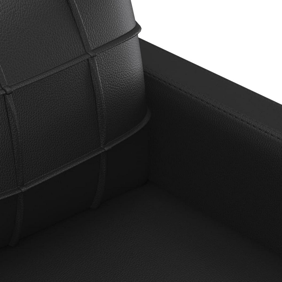 2-SITZER-SOFA Flöha - Schwarz, Leder (138/80/77cm) - Nettlife