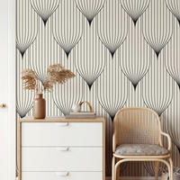 TAPETE Art Deko aus echtem Papier, 200x280cm, 8 Bögen - Weiß, Papier (200/280cm) - WALLPAPERS4BEGINNERS