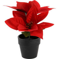WEIHNACHTSSTERN Künstlich 18 cm - Rot, Textil (18/18/16cm) - Home Styling Collection