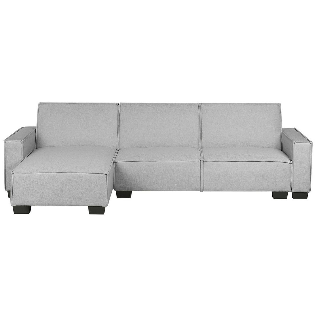 ECKSOFA Polsterbezug Hellgrau linksseitig Romedal - Hellgrau, Textil (290/173cm) - Beliani