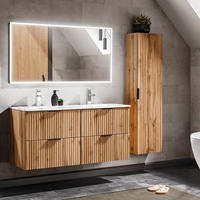 BADMÖBEL-SET 3-TLG. Adelaide-56 - Braun, Holzwerkstoff (170/200/46cm) - Lomado