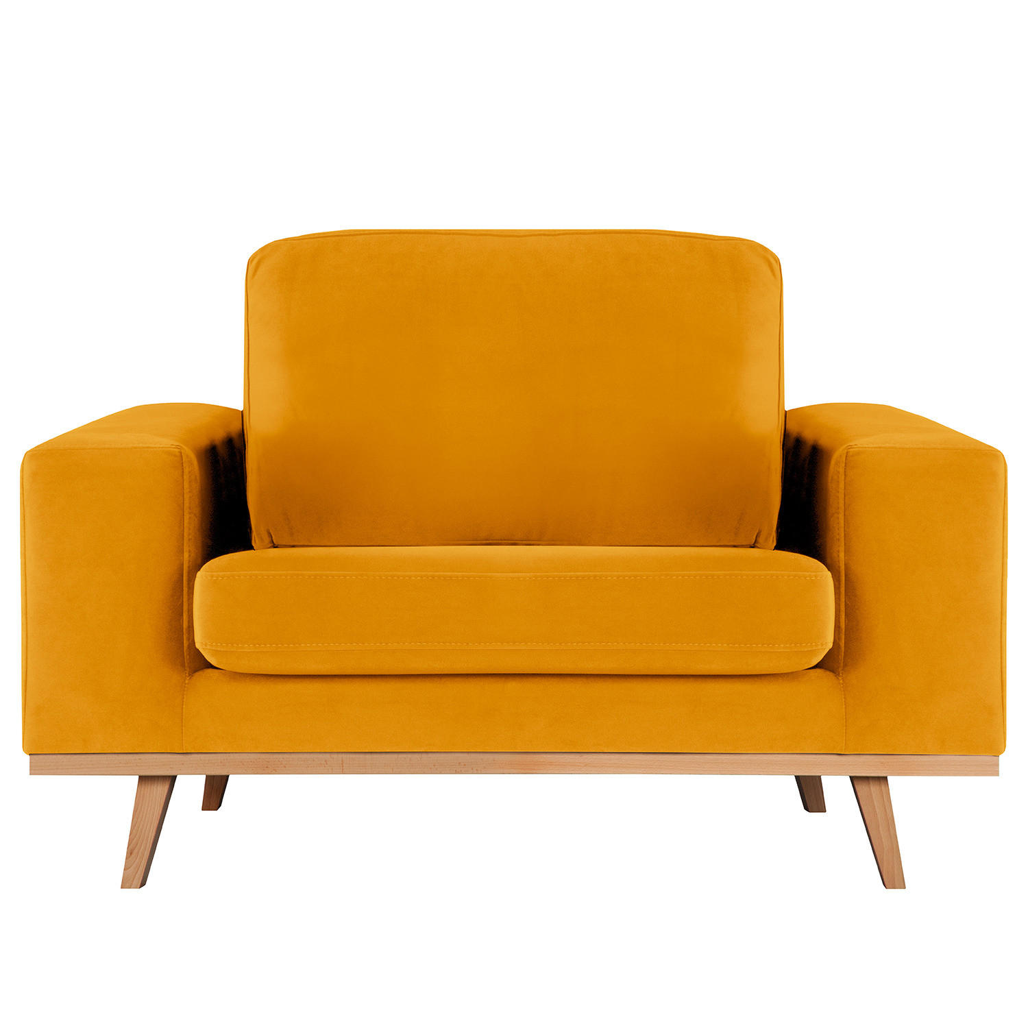 SESSEL - Gelb/Buchefarben, Textil (122/81/88cm) - home24