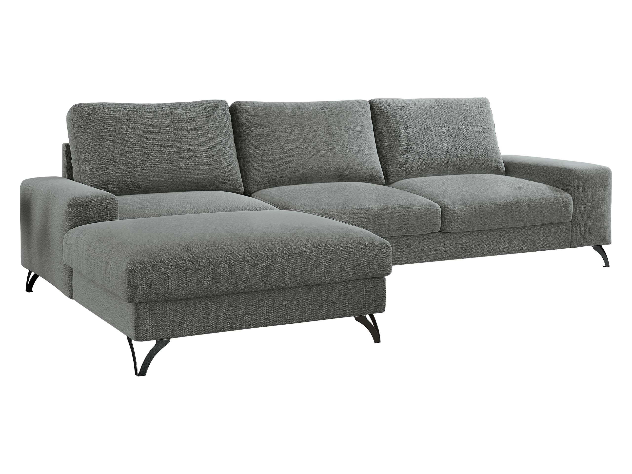 ECKSOFA Flavio, Seite: Links - L1F+L2F+R4 - Schwarz/Grau, Holz/Textil (300/179cm) - MIRJAN24