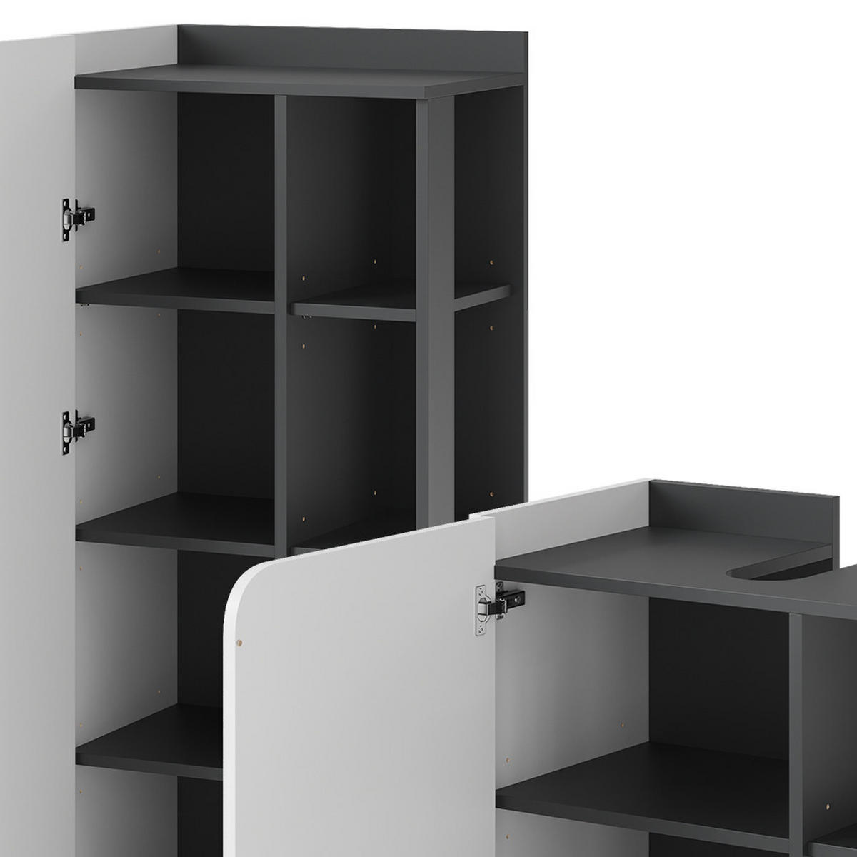 KOUPELNOVÝ NÁBYTEK Karen Antracitová/bílá - bílá/antracitová, kompozitní dřevo (60/65/35cm) - Vicco