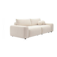 SOFA mit Schlaffunktion 4-Sitzer - melierter Stoff - Cremefarben - DAVISO - Creme, Textil (257/87/105cm) - Vente-Unique