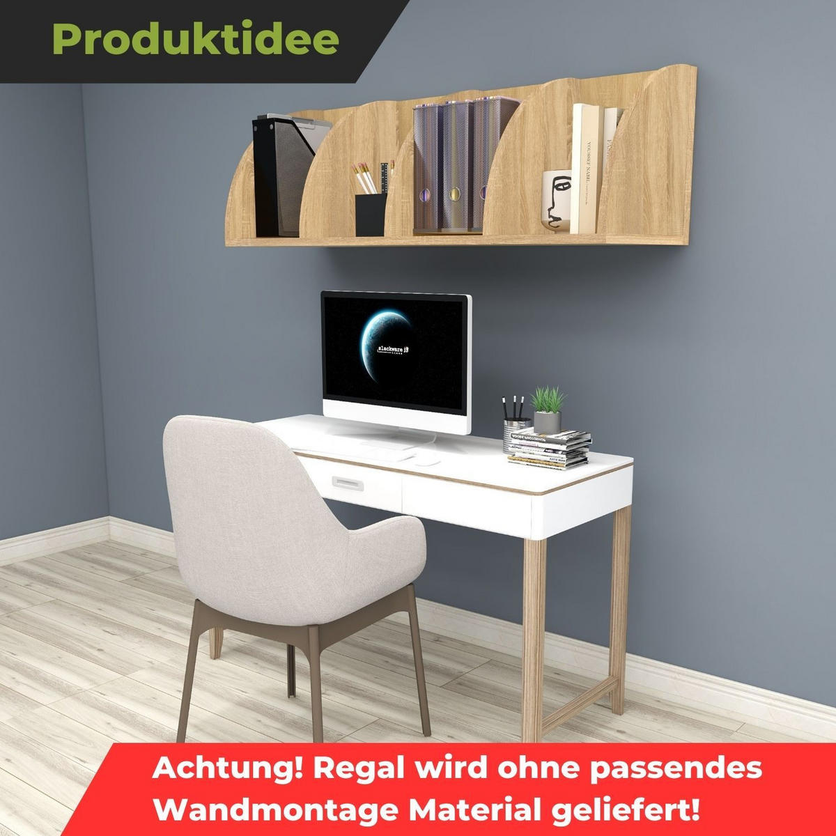 ECKREGAL CORNER 120 Holz Natur 4 Etagen 40/40/120 cm - Naturfarben, Holzwerkstoff (40/120/40cm) - Coemo