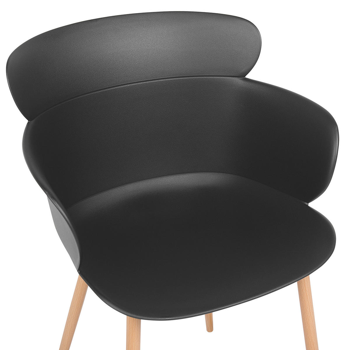 STUHL 2er-Set Kunststoff Schwarz Sumkley - Schwarz, Kunststoff/Metall (61/82/54cm) - Beliani