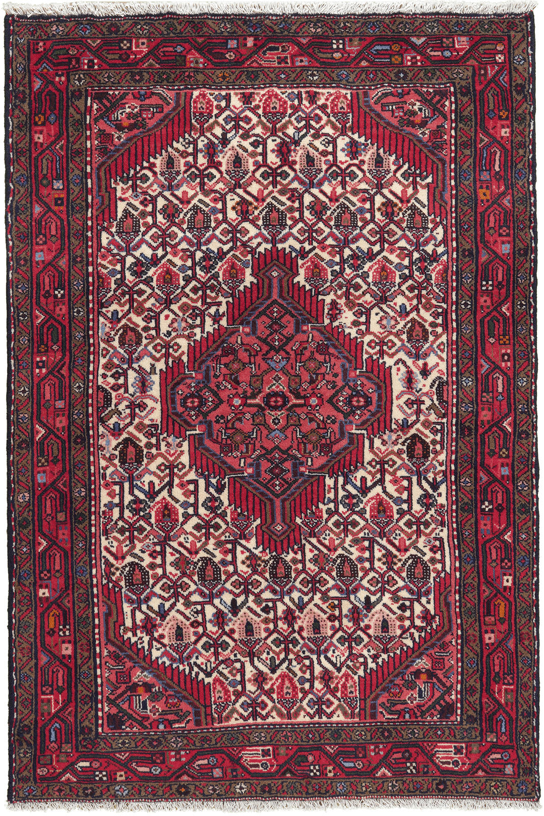 ORIENTTEPPICH handgeknüpft Assadabad Beige 152/102 cm Schurwolle - Beige, Textil (102/152cm) - Looma