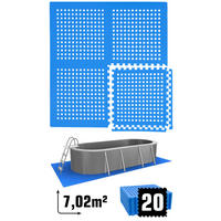 POOLMATTEN 7m² 20 EVA Matten 62 cm Blau - Blau, Kunststoff (62/62cm) - eyepower
