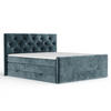 BOXSPRINGBETT Hugo Blau 160/200 cm - Blau/Schwarz, Holz/Holzwerkstoff (160/200cm) - Maison de Reve