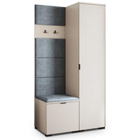 GARDEROBENSCHRANK LORI 95/181/51 cm Modern Garderobe-Set Kaschmir - Kaschmir/Grau, Holzwerkstoff (95/181/51cm) - MASSENO