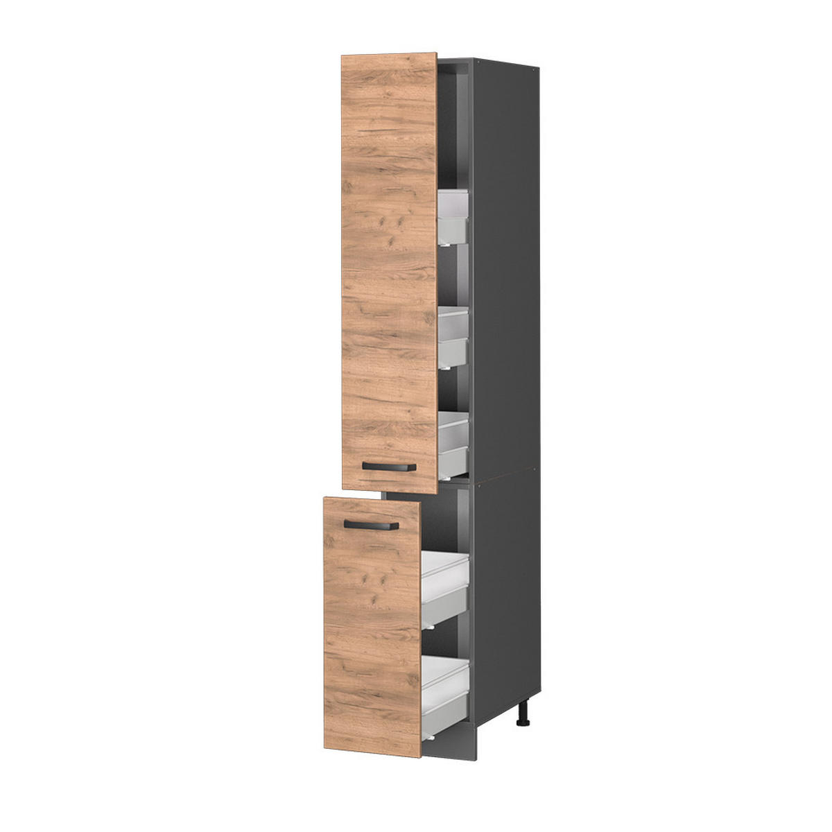 APOTHEKERSCHRANK R-Line Goldkraft Eiche 30 cm - Anthrazit/Eiche Wotan, Holzwerkstoff (30/206.8/57.2cm) - Vicco