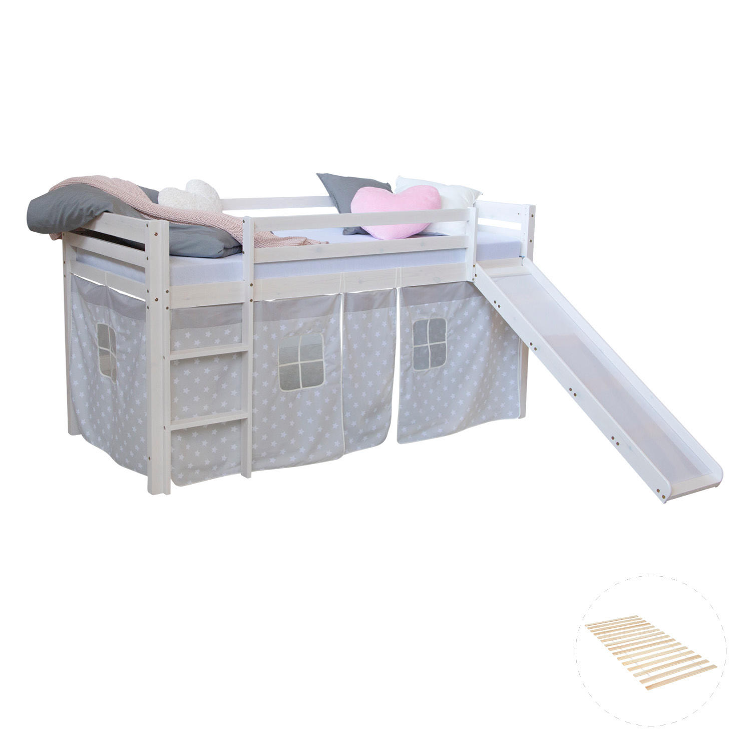 HOCHBETT 90/200 cm mit Lattenrost - Weiß, Holz - Homestyle4u