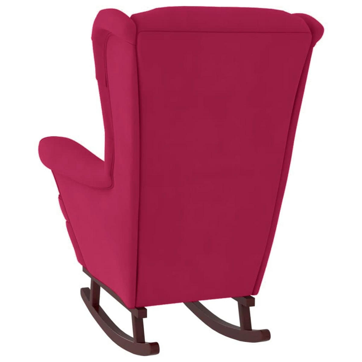 SCHAUKELSESSEL MIT HOCKER 78/93/97 cm Rot Samt - Rot, Textil (93/97/78cm) - vidaXL
