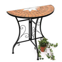 WANDTISCH Halbrund Metall Mosaik 70 cm 120041 - Schwarz, Metall (35/70/72cm) - DanDiBo