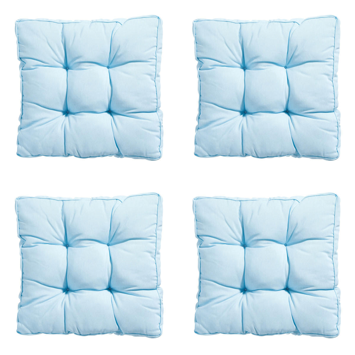 SITZKISSEN Panama 47/47 cm 4er-Set - Hellblau, Textil (47/8/47cm) - Madison