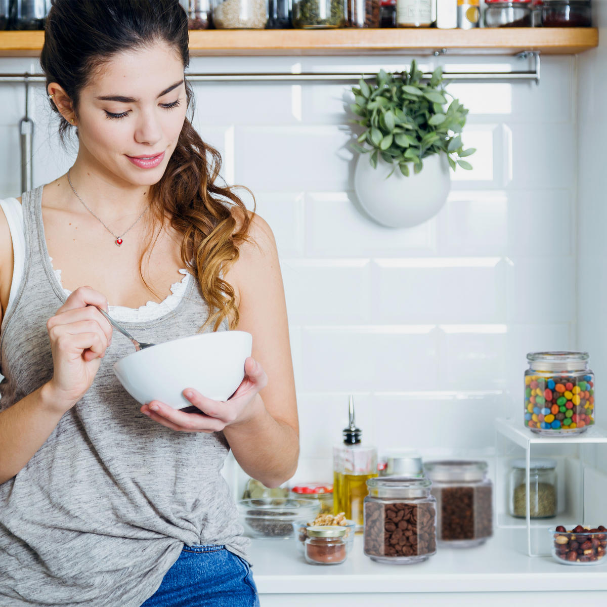 6xVORRATSGLAS - Transparent, Glas/Kunststoff (13.5/14.5/13.5cm) - Relaxdays