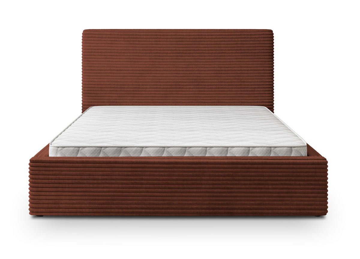 POLSTERBETT MIRETTI 120x200 cm mit Bettkästen - Braun - Braun, Holz/Textil - MASSENO