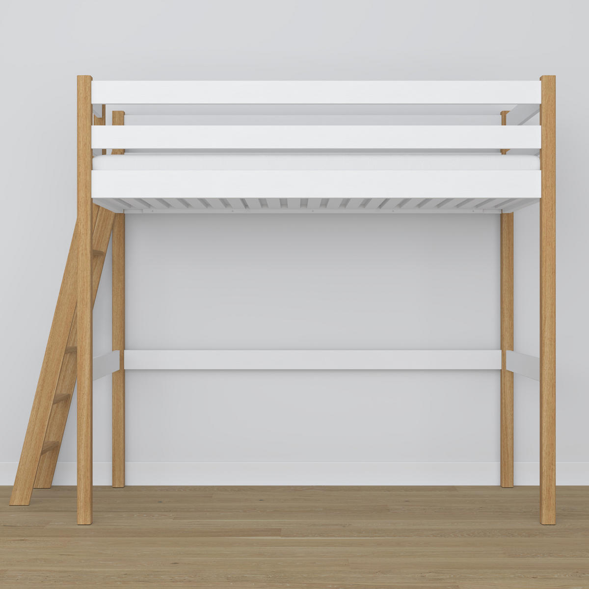 HOCHBETT N02 Weiß / Eiche Natur 80/200 - Eiche Artisan/Weiß, Naturmaterialien/Holz (80/200cm) - N-Wood