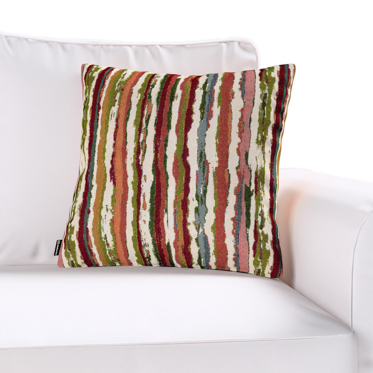 KISSENHÜLLE Cosy Home rot- grün, 43x43 cm - Rot/Multicolor, Textil (43/43cm) - Dekoria