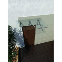 GLASVORDACH 250x90 cm Sicherheitsglas Edelstahl Klarglas LB-Silber - Transparent, Glas (250/1.31/90cm) -  Glaswerk Westfalen