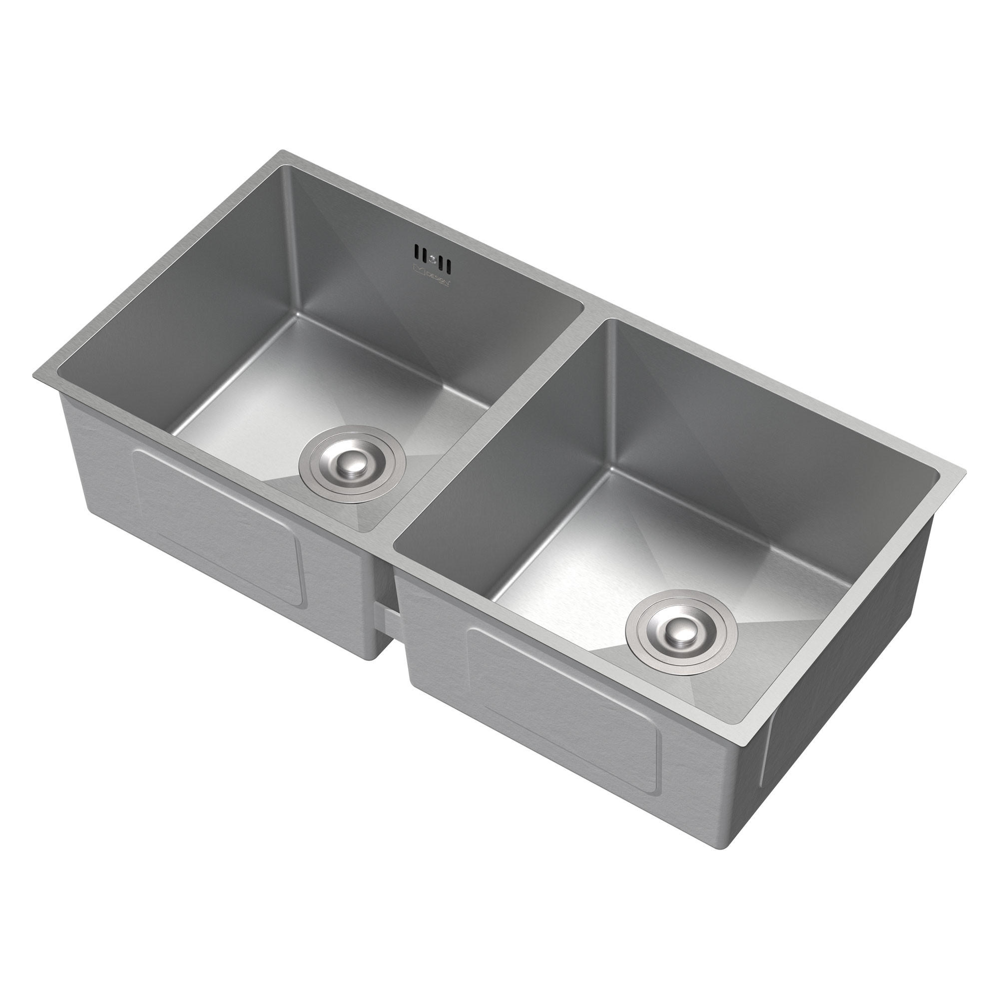 DOPPEL-SPÜLBECKEN Edelstahl 81,5/40cm - Silberfarben, Metall (81.5/20/40cm)