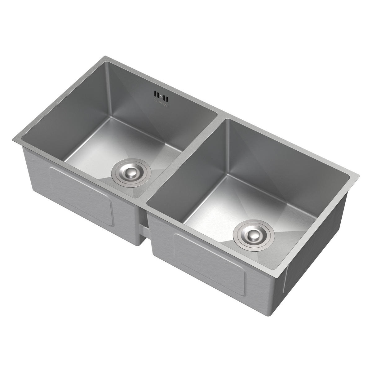 DOPPEL-SPÜLBECKEN Edelstahl 81,5/40cm - Silberfarben, Metall (81.5/20/40cm)