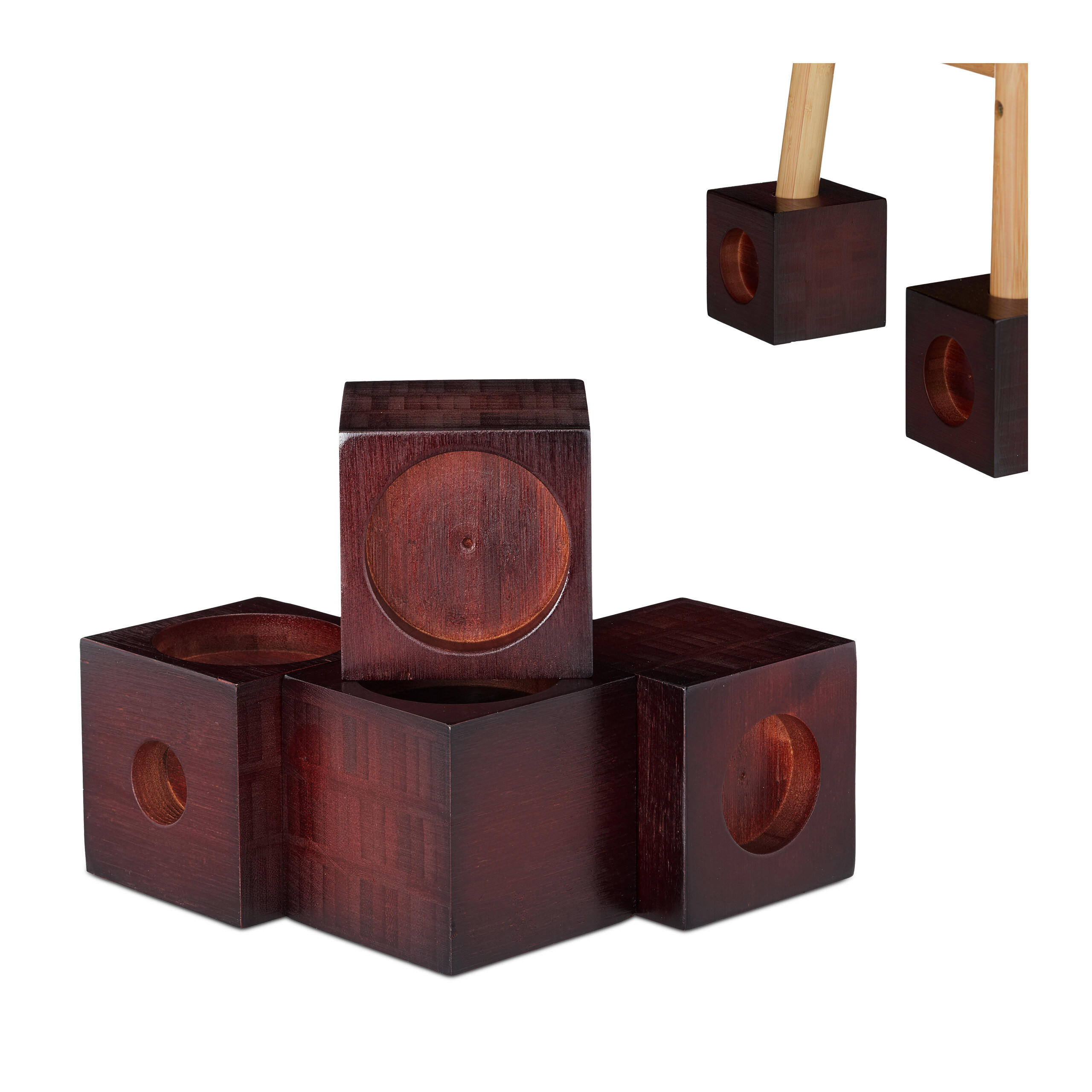 INALTATOR Maro inchis bambus set-4-bucati