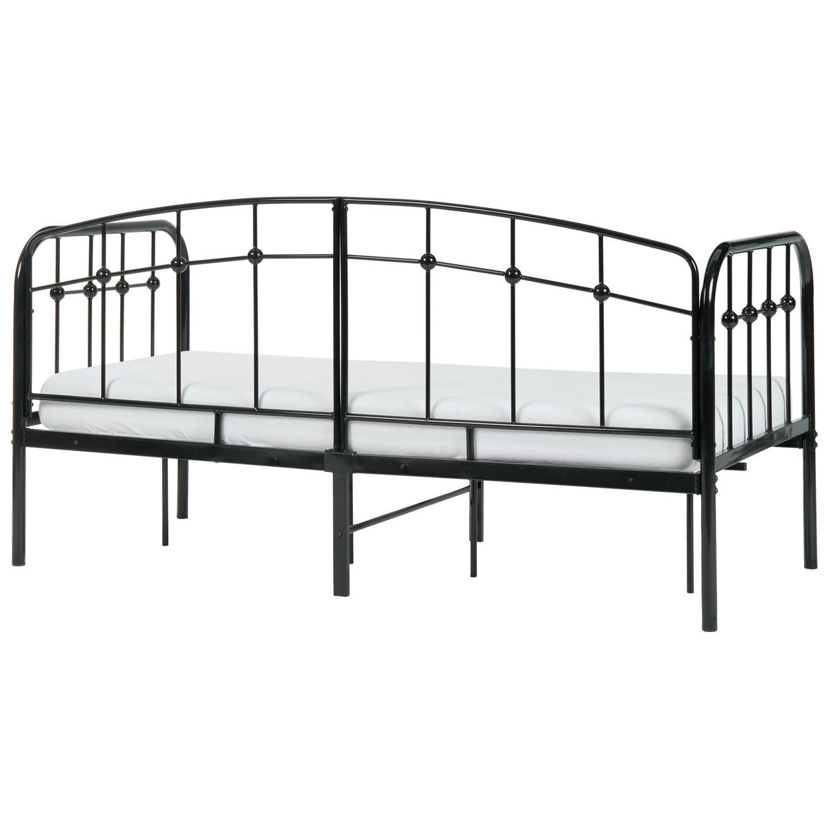 TAGESBETT Metall 90/200 cm Schwarz Arrien - Schwarz, Metall (90/200cm) - Beliani