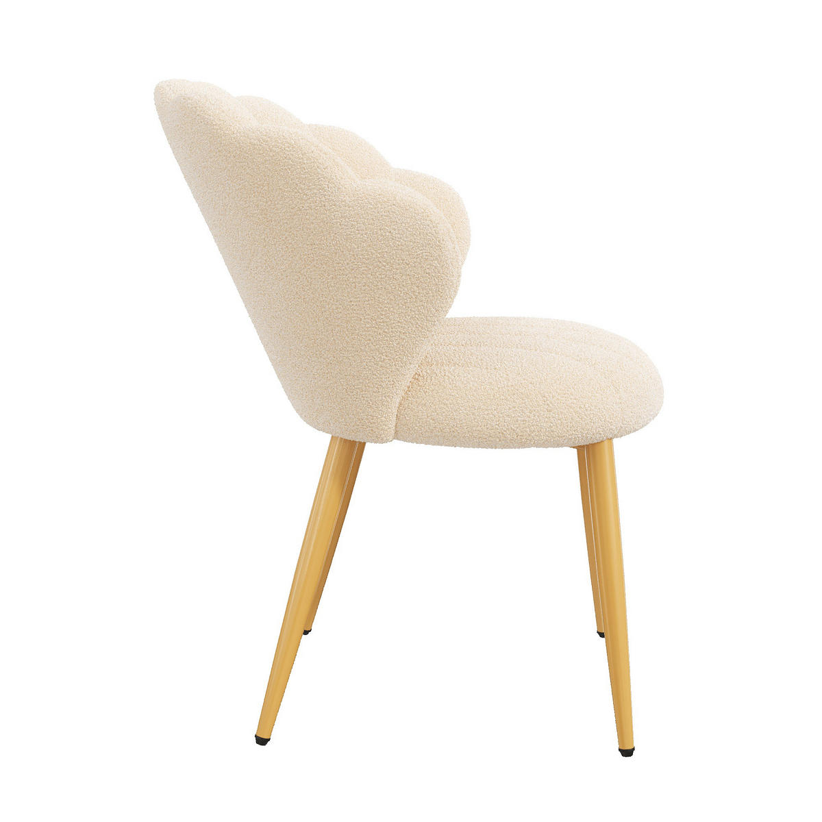 STUHL-SET 6 Stück Muschel-Design, DE-42124, Beige - Beige, Holzwerkstoff (62.5/83/60cm) - ComfortXL
