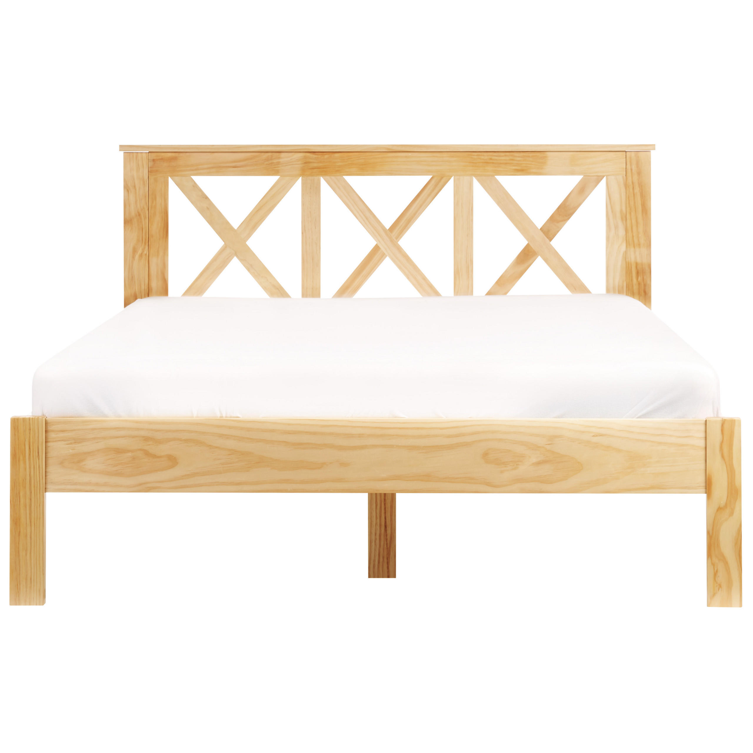 BETT mit Lattenrost 140x200 cm Heller Holzfarbton Tannay - Hellbraun, Holz (140/200cm) - Beliani