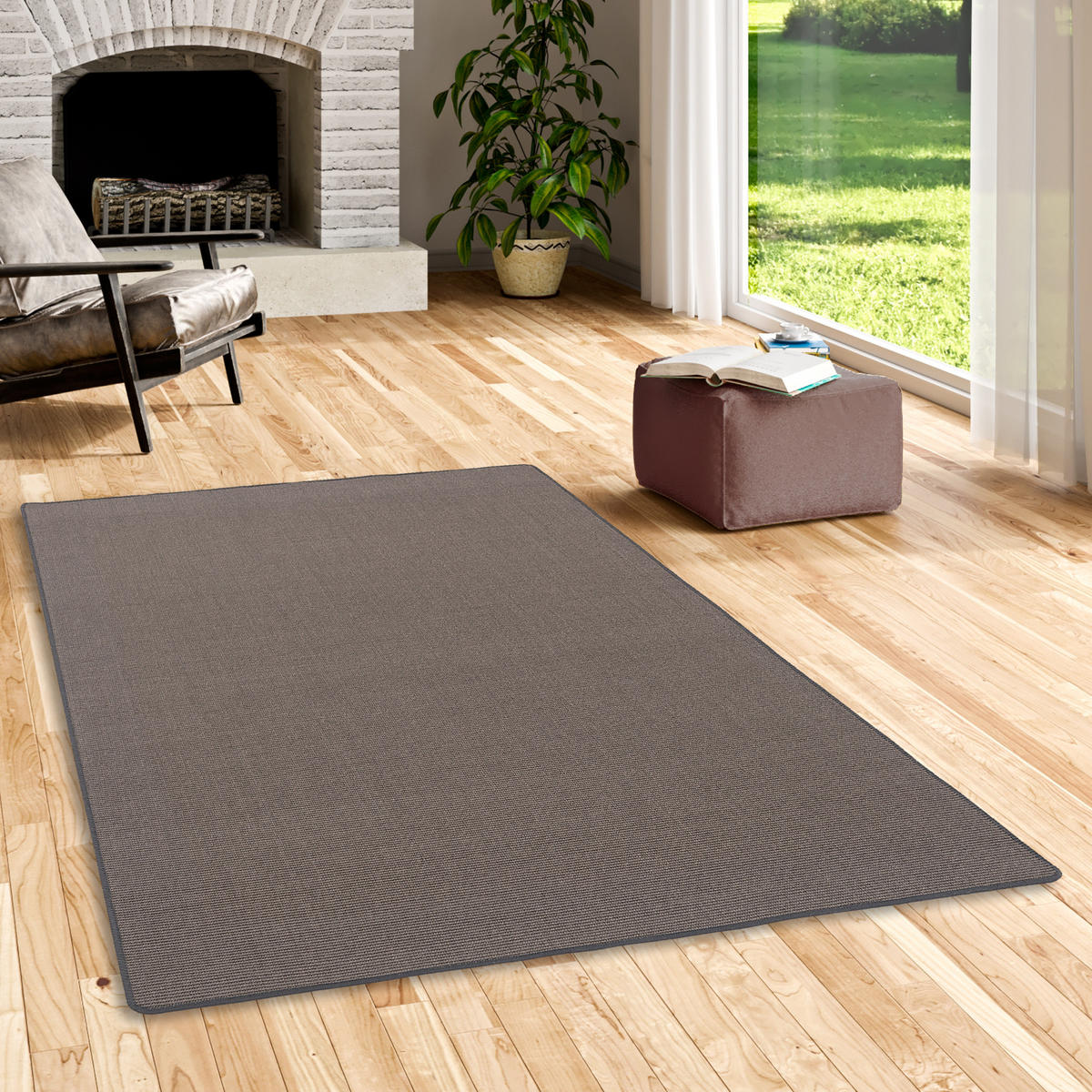 SISAL NATUR TEPPICH KLASSISCH - Anthrazit, Textil (80/400cm) - Snapstyle